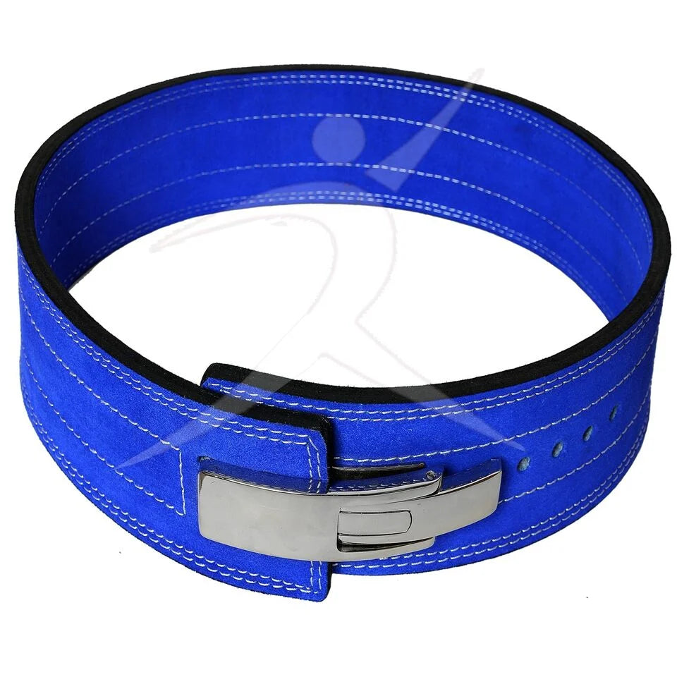 ? Weight Power Lifting Leather Lever Pro Belt Gym Training Red-White-Blue Xtra Small