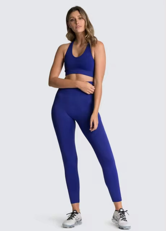 2Pcs Seamless Hyperflex Workout Sport Outfits for Women Sportswear Athletic Clothes Gym Long Sleeve Crop Top High Waist Leggings