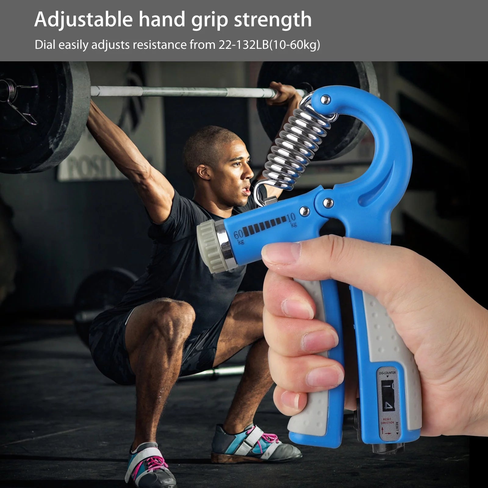 2/1Pcs Hand Grip Strengthener, Adjustable Resistance 22-132Lbs (10- 60Kg), Hand Grip Exerciser, Strengthen Grip, Hand Squeezer, Forearm Grip, Hand Exercise, Gripper, Finger Strengthener